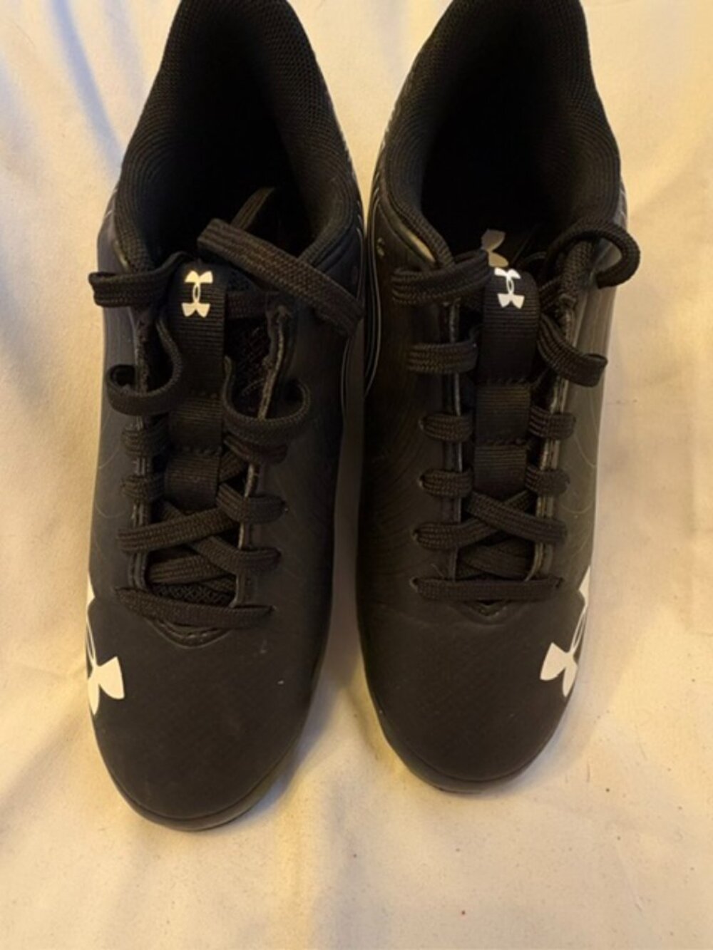 Under Armour Baseball Softball Cleats Black White Youth 3.5Y